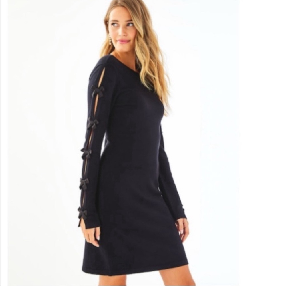 Lilly Pulitzer black dress~bow detail~ Size Medium